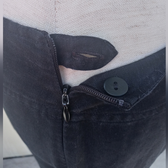 Eileen Fisher Organic Linen Wide leg Side Zip - Picture 5 of 8